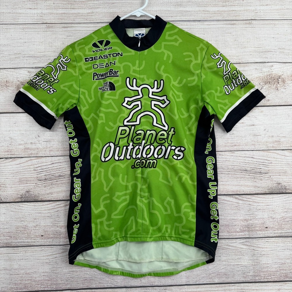 Voler Cycling Jersey Mens Medium Green Planet Outdoors Short Sleeve Quarter Zip